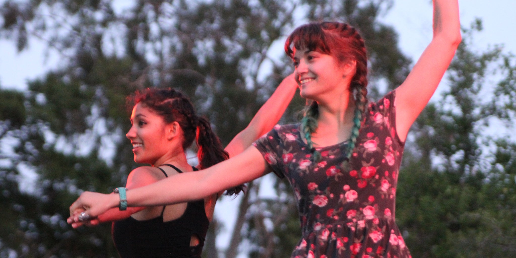 Student dancers perform during a campus event. 