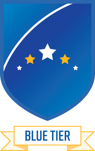 Blue Tier Shield with Stars
