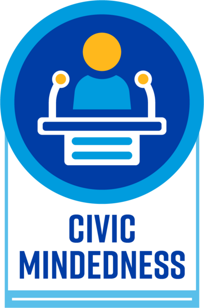 Civic Mindedness Icon with Label
